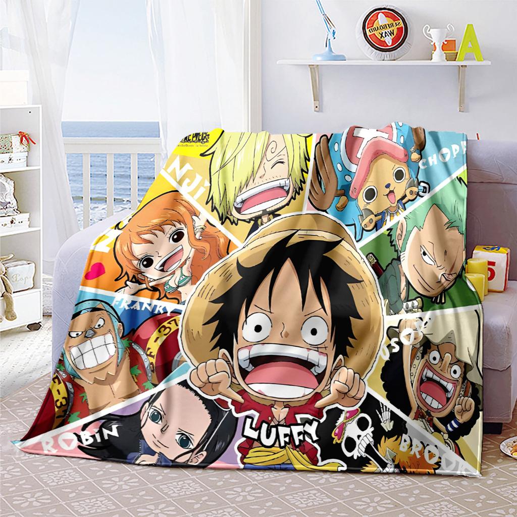Starring the classic Japanese cartoon ONE PIECE Monkey D. Luffy blanket soft home furnishing nap decoration four seasons warm Sherpa blanket U5