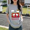 2026 Hello Kitty Tee soft cotton short sleeve crew neck cute print lightweight summer top for Women daily casual wear