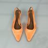 Модный бренд Летние туфли на высоком каблуке Женские современные сандалии Острый носок Слингбэк Удобные Роскошные Шелковые Неглубокие Офисные Вечерние Туфли для Леди