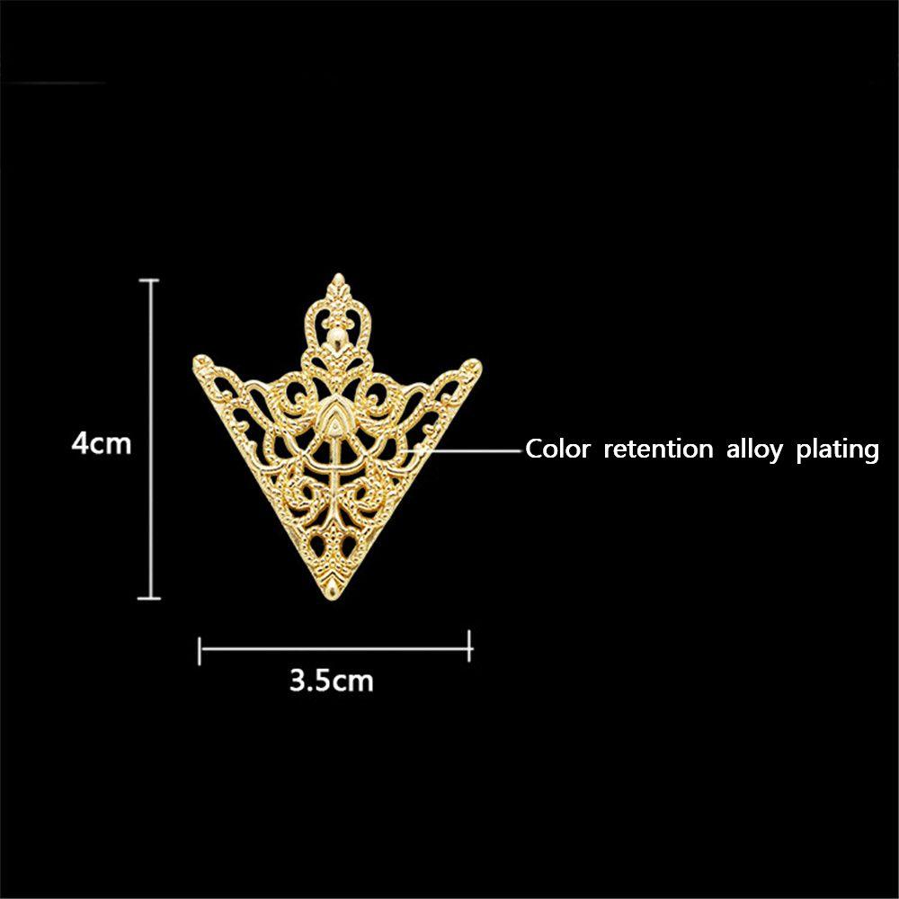Exquisite Wedding Crown Hollowed Out Clothing Accessories Corner Badge Triangle Pins Brooch