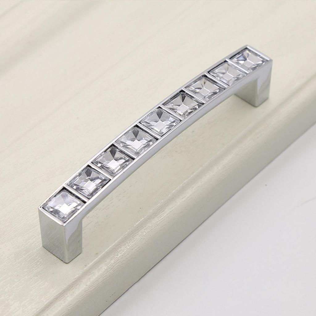 Crystal U-Shaped Cabinet Pull Handle for Drawer Wardrobe Modern Simple Design Double Hole