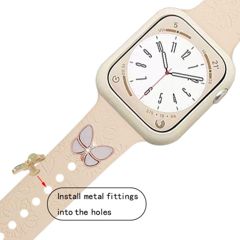 Металлический браслет для часов, украшение, брошь, декоративное кольцо, наручные подвески для аксессуаров для ремешка Iwatch