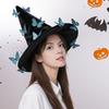 Witch Hat with 12 Butterflies Decor Cosplay Dress Up Hat Brim Halloween Parties Witch Costume