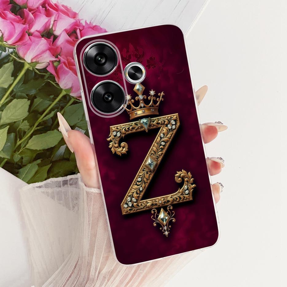 For Xiaomi Redmi Turbo 3 Case Cute Crown Letters Cover Soft Slim Phone Case For Xiaomi Poco F6 PocoF6 Redmi Turbo3 Fundas Bumper