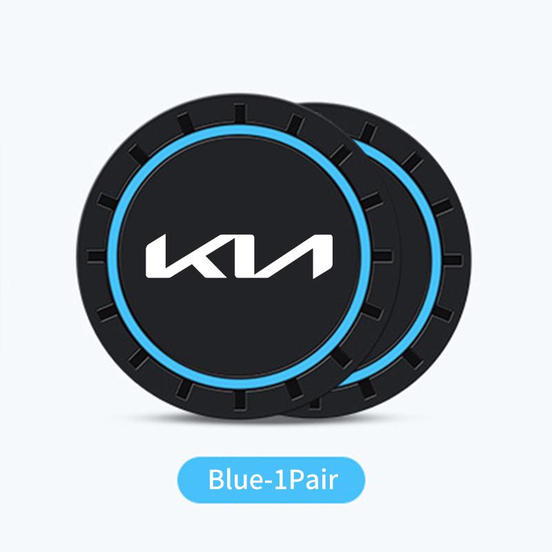 AABIU1 2pcs Car Silicone Coasters Water Cup Pads Non-Slip Mats For KIA K5 K2 Rio Optima Sportage Ceed Soul Picanto Venga Forte Stonic