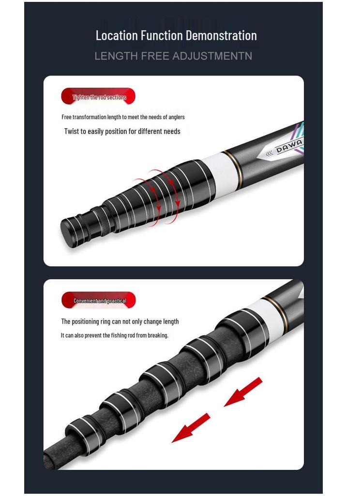 Ultra-light Multi-purpose Stream Fishing Rod (7.2/8/9/10m) - Ultra-hard & Portable.
