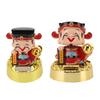 Solar God Of Fortune Car Ornament Vivid Feng Shui Decor Energy Efficient Solar God Of Wealth Figurine Light Sensing for Office