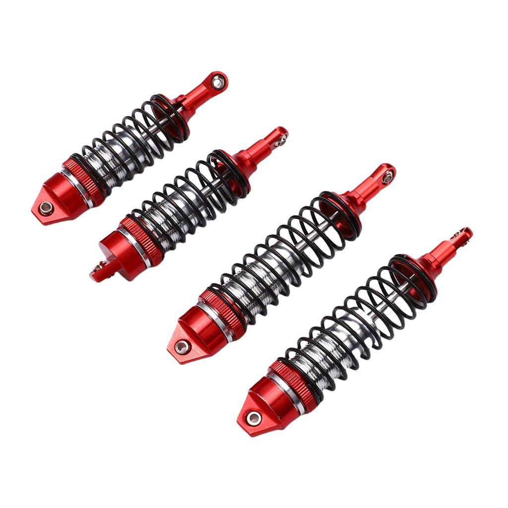 2 Pairs RC Shock Absorber Aluminum Alloy Front Rear Shock Damper Fit for Traxxas Slash 4x4 1 10 Scale RC Crawler Red