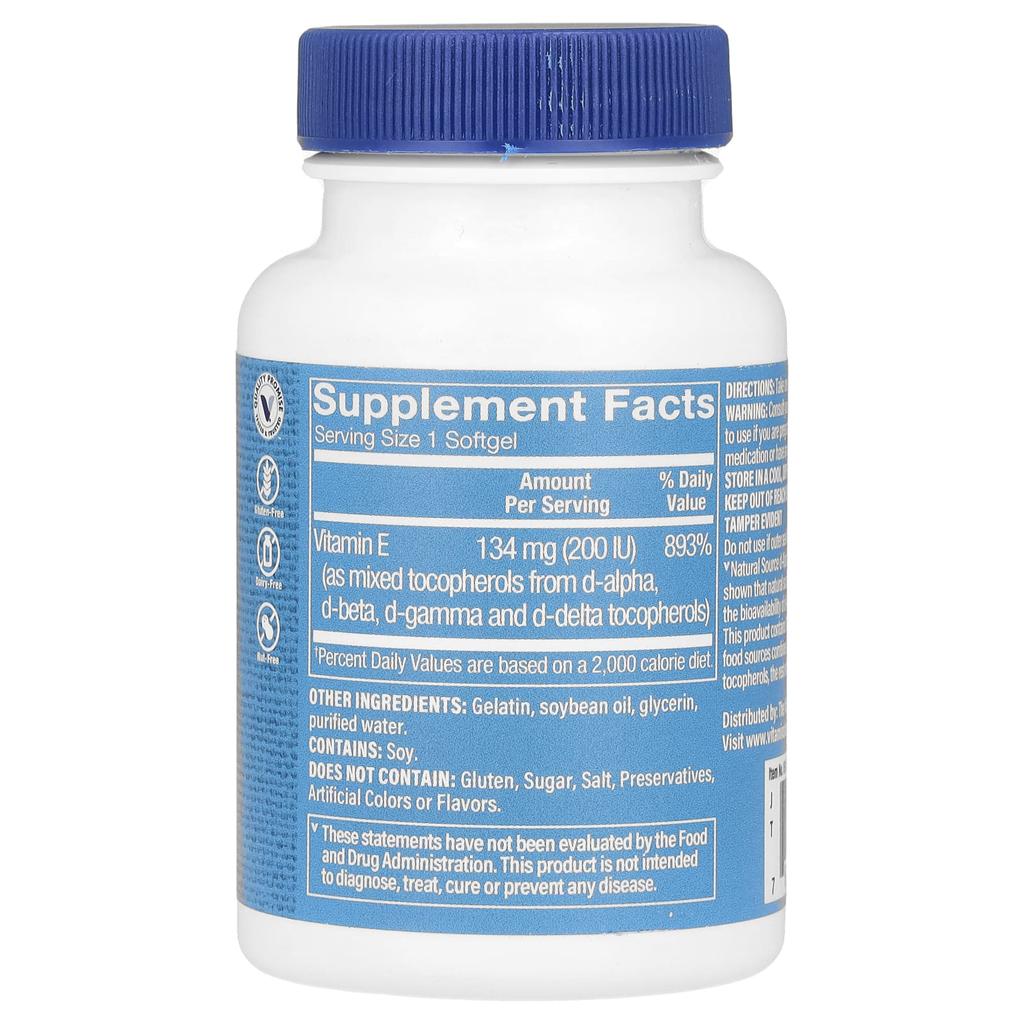 Vitamin E, 134Mg (200Iu), 100 Softgels