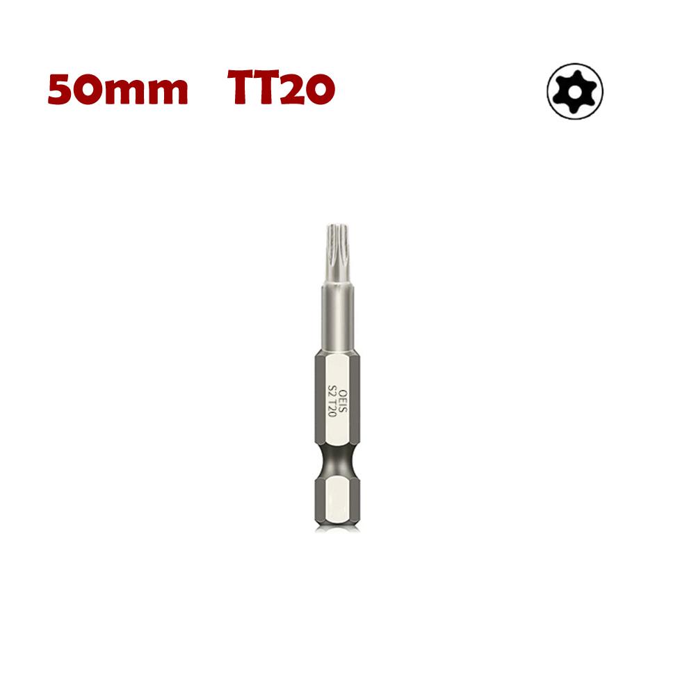 50 мм магнитные полые биты Torx для отвертки 1/4 дюйма шестигранный хвостовик легированная сталь электрические отвертки головка T7-T40