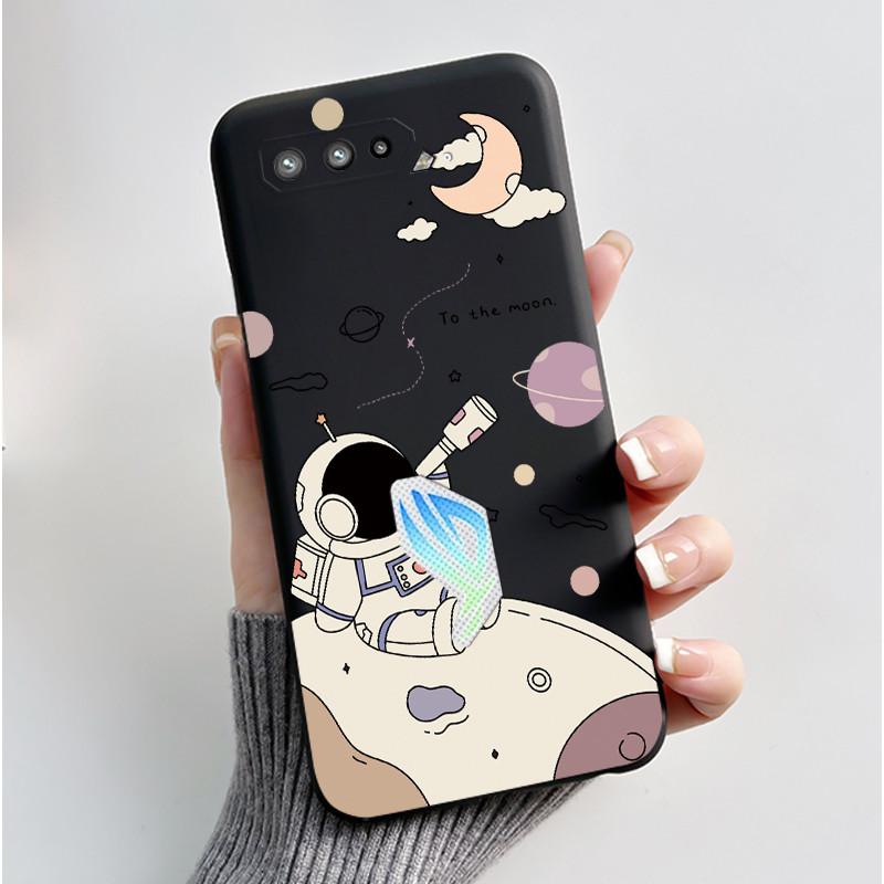 Чехол для Asus ROG Phone 5 5s ZS673KS I005DA I005DB ZS676KS Чехол Эстетичный Модный Милый Кот Мягкий Силикон Черный ТПУ Задняя Крышка