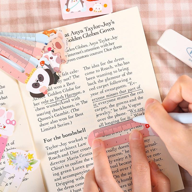 Cute Animal Bookmarks Paper Ruler for Kids Birthday Party Favor Classroom Prize Back To School Stationery Children Gift