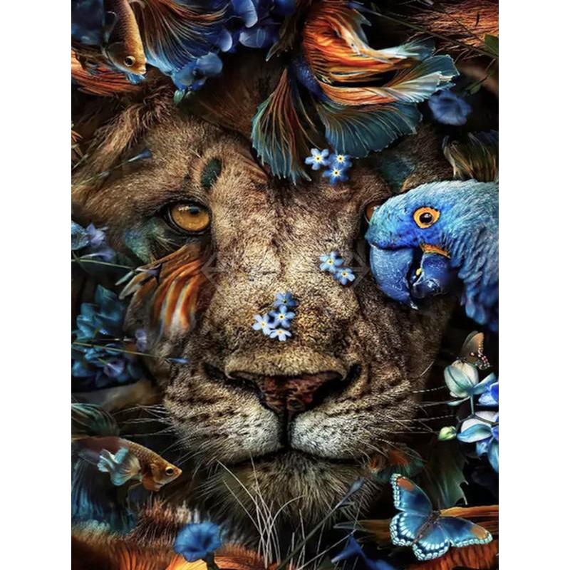 5D DIY комплект алмазной живописи краска цветок животное лиса волк кошка тигр полная круглая вышивка мозаика вышивка крестиком домашний декор