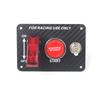 3 Gang True Carbon Fiber 12V LED Lgnition Switch Panel Car Modification Racing Universal Car Engine Start Push Button