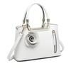 (White) Women Rose Ornament Handbag Shoulder Bag Tote