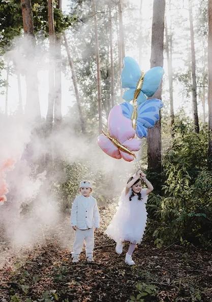 Balon Foliowy Motyl Zielony Miętowy Urodziny Roczek Baby Shower 69X69Cm