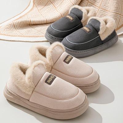 Зимняя нескользящая хлопковая обувь 2024 года для мужчин и женщин: Стиль старой школы с каблуками, толстыми подошвами, для использования в помещении и на улице