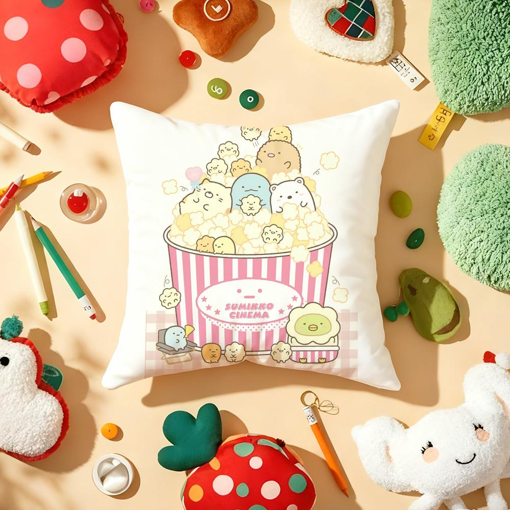 Sumikkogurashi Наволочка Плюшевая Ткань Мягкая Двусторонняя Печать Диван Теплый Зимний Домашний Подарок Наволочка