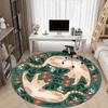1pc Floral Cats Office Round Area Rug,  Mat Suitable For Office, Under Office Chairs Bedroom Living Room Home Decor, Room Deco