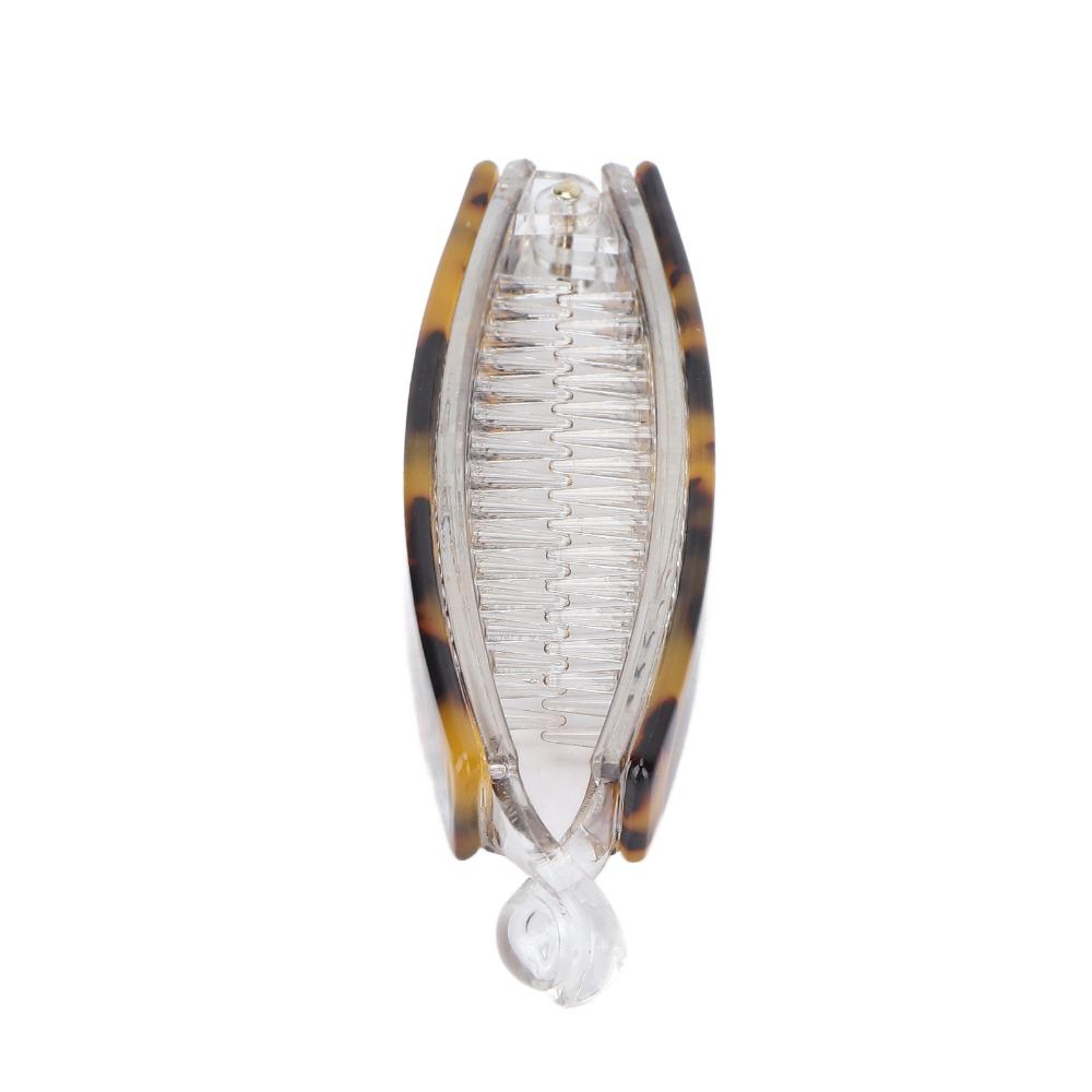 Tortoiseshell Banana Clip Transparent Bottom Banana Barrette Volumizing Hair Hair Claw For Women