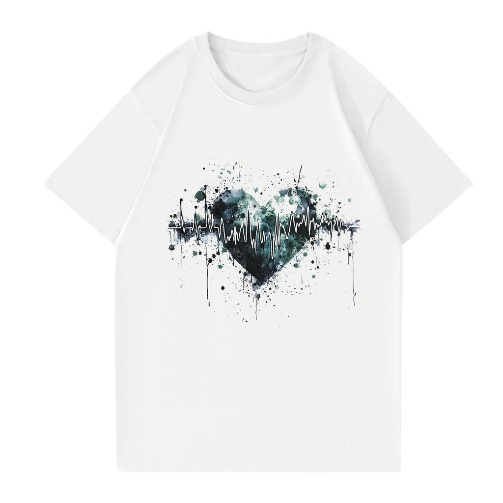 Women's Round Neck Casual Printed Short-sleeved T-shirt Top