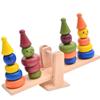 Early Education Enlightenment Wooden Large Clown Balance Ring Stacking Music Building Blocks Set Column Toy