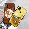 Black Case for Xiaomi Redmi 13C Note 9 iPhone XR 7 8 14 15 11 12 13 X XS Pro Max Samsung A25 S23 S24 FE Ultra Plus Cute Rilakkuma
