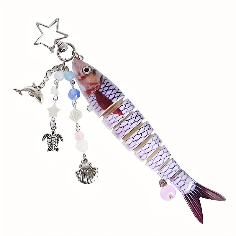 1 шт. Подвеска из бусин в океанском стиле, форма рыбы, брелок для морского отдыха, забавные искусственные рыболовные приманки, оригинальный подарок, разноцветный