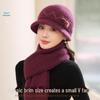 Winter Luxury Rabbit Fur Knit Hat & Scarf Set - Thick, Warm, Ear-Protecting for Middle-Aged & Elderly