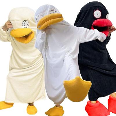 Забавный халат Элизабет Дак для косплея с животными, домашняя одежда, пижамы кигуруми, мужские и женские пижамы, мягкий пуловер, спальный мешок, теплый комплект одежды для сна с длинными рукавами для взрослых