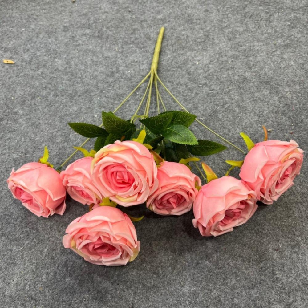 7 Heads Real Happy Imperial Rose Flower Mini 9 Colors Valentine's Day Flowers Photography Photo Gift Rose Flowers Decorative