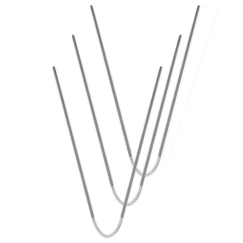 3 шт. Круговые спицы для вязания крючком, металлические петли из нержавеющей стали, спицы для вязания, ручная работа