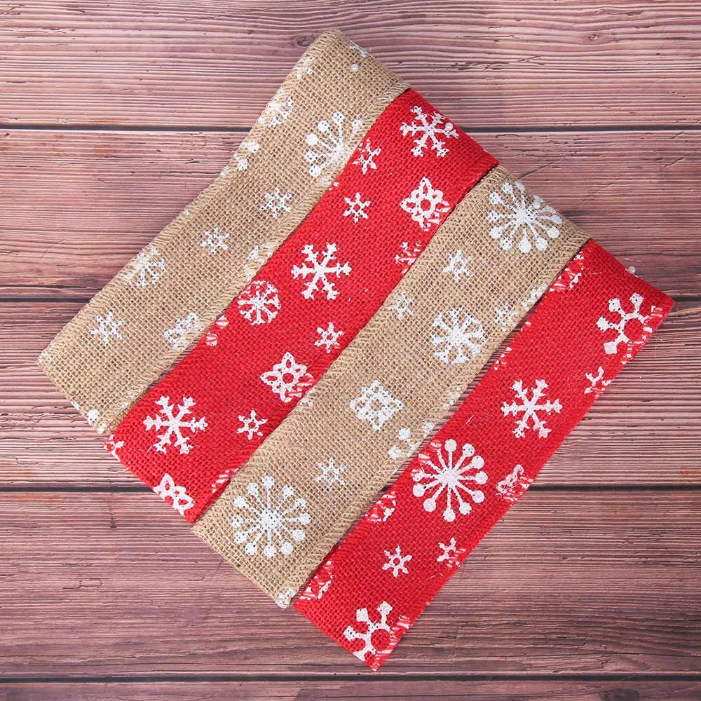 Natural Party DIY Hessian Edge Wedding Merry Christmas Lace Ribbon Sisal Trim Jute Burlap Snowflake