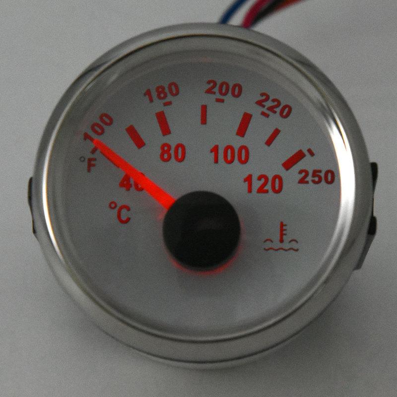 ZMFJH Red Light Pointer 52MM Water Temperature Gauge with Sensor 40-120℃ Water Temp Meter Indicator For Car Boat Yacht Marine