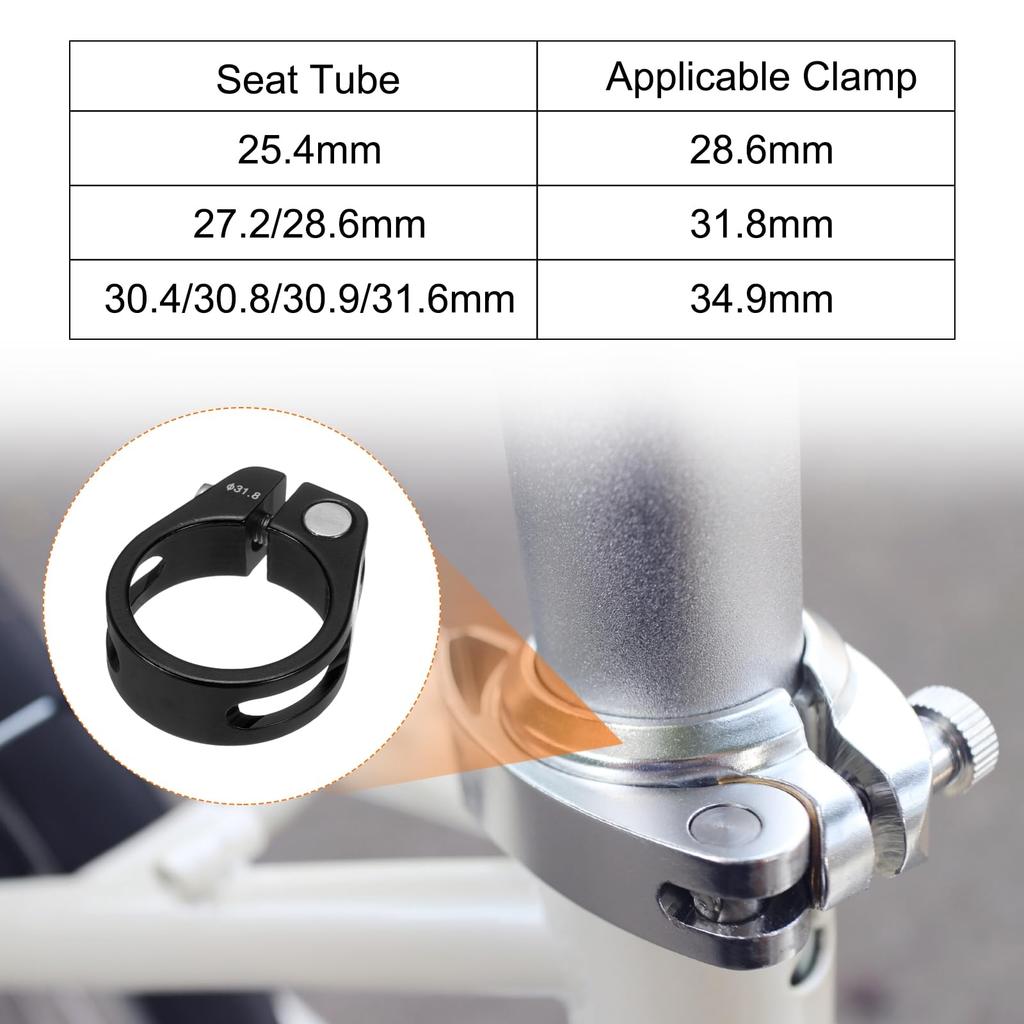 uxcell 31.8mm Bike Seatpost Clamp Clip Aluminum Alloy Bicycle Locking