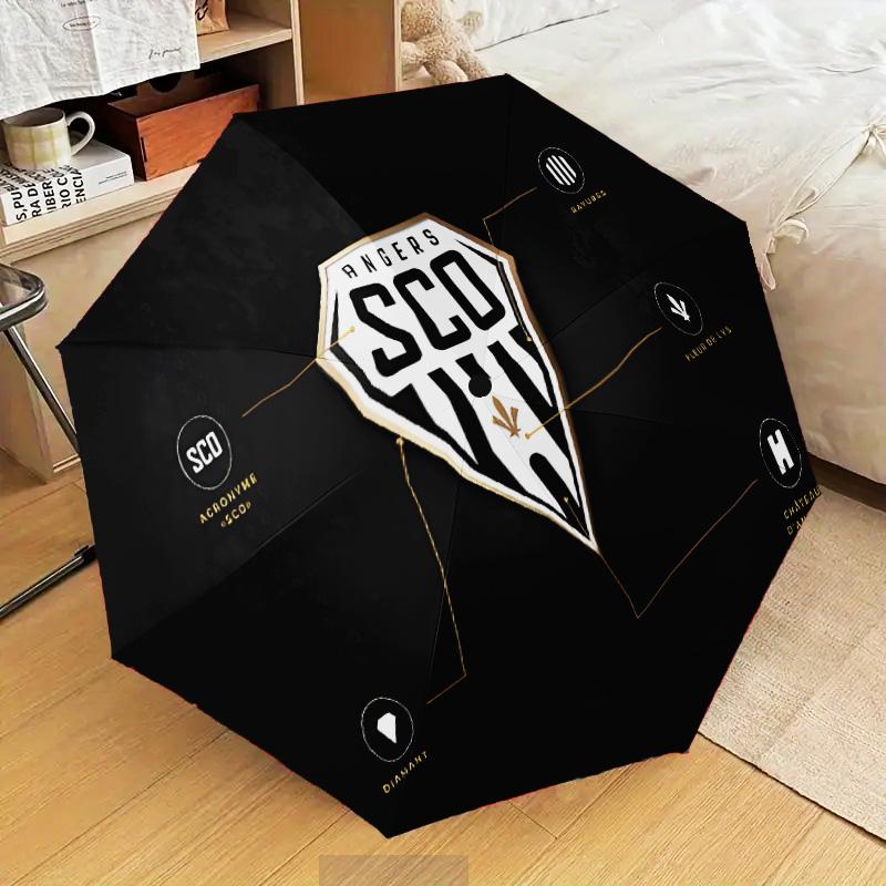 Angers Sco Team Crest Automatic Folding Umbrella - 8-Rib Travel Umbrella with Auto Open/Close & Portable Gifts for holidays or birthdays