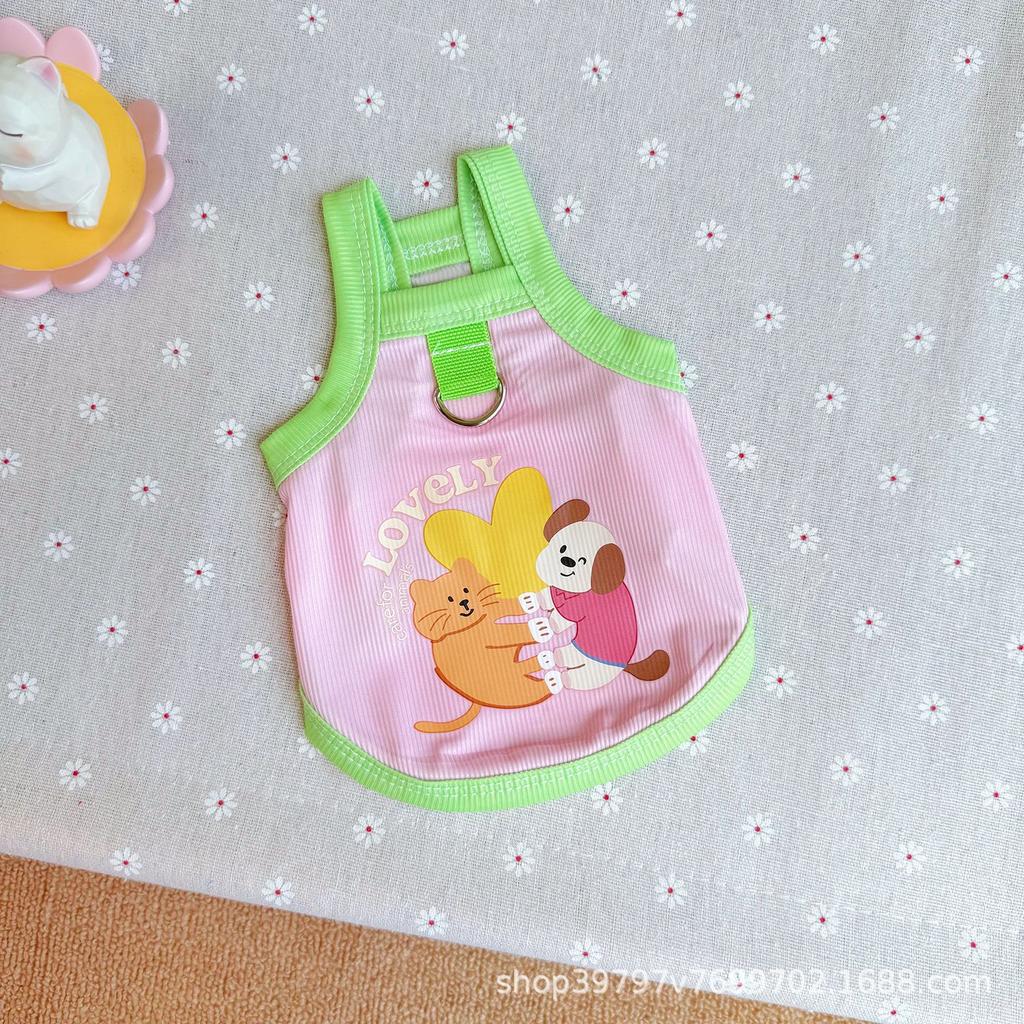 Pet Dog Dog Cat Clothes Summer Thin Breathable Sunscreen Cooling Ice Silk Suspender Princess Dress