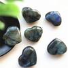 Crystal Labradorite  Stone  Quartz Gemstone Worry Stone Heart Shape