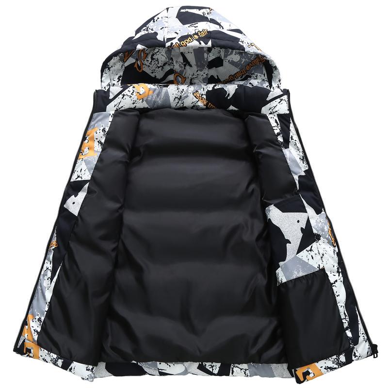 S-8XL плюс размеры Мужская куртка без рукавов Зимняя повседневная жилетка без рукавов с хлопковой подкладкой и капюшоном Мужской теплый камуфляжный жилет