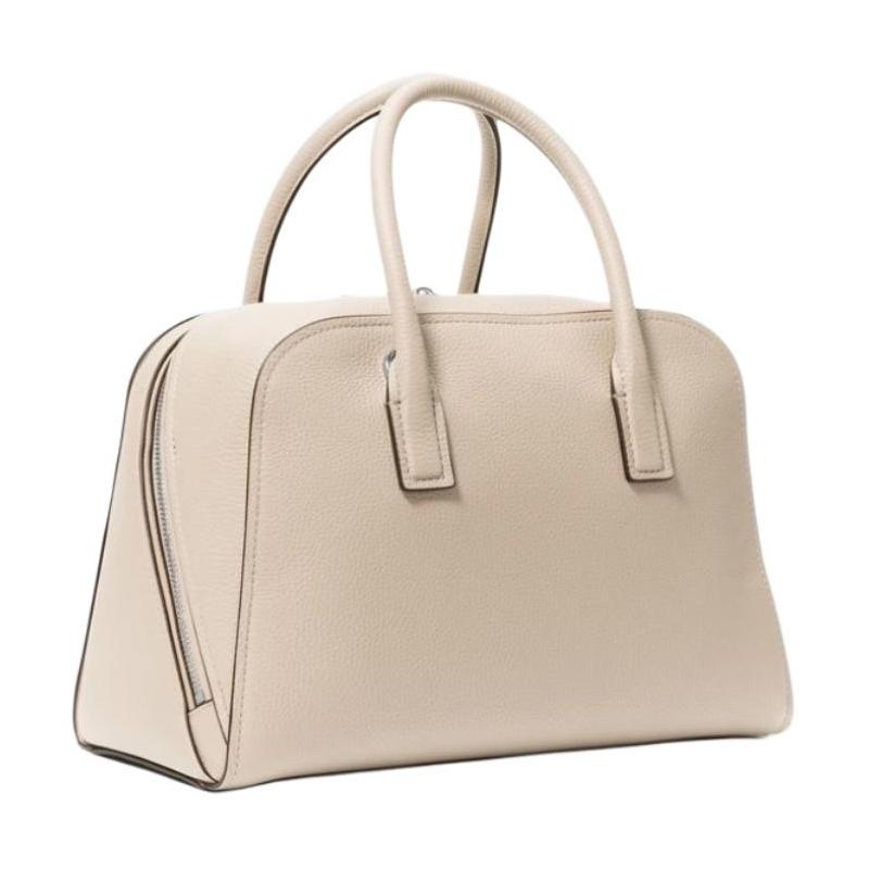 MICHAEL KORS Ashton brand logo adjustable shoulder strap simple style cow leather Boston bag shoulder bag handbag medium size women's light sand color