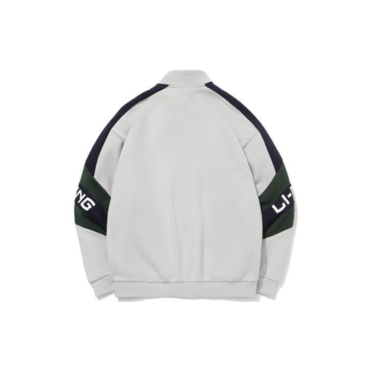 Li Ning Logo Casual Stand Collar Sports Jacket Unisex Jacket Micro-Crystal-Gray AWDPA41-10