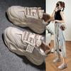 Retro Old Shoes Women's  Spring New All-match Thick-soled Heightened Lace-up Mesh Casual Sneakers