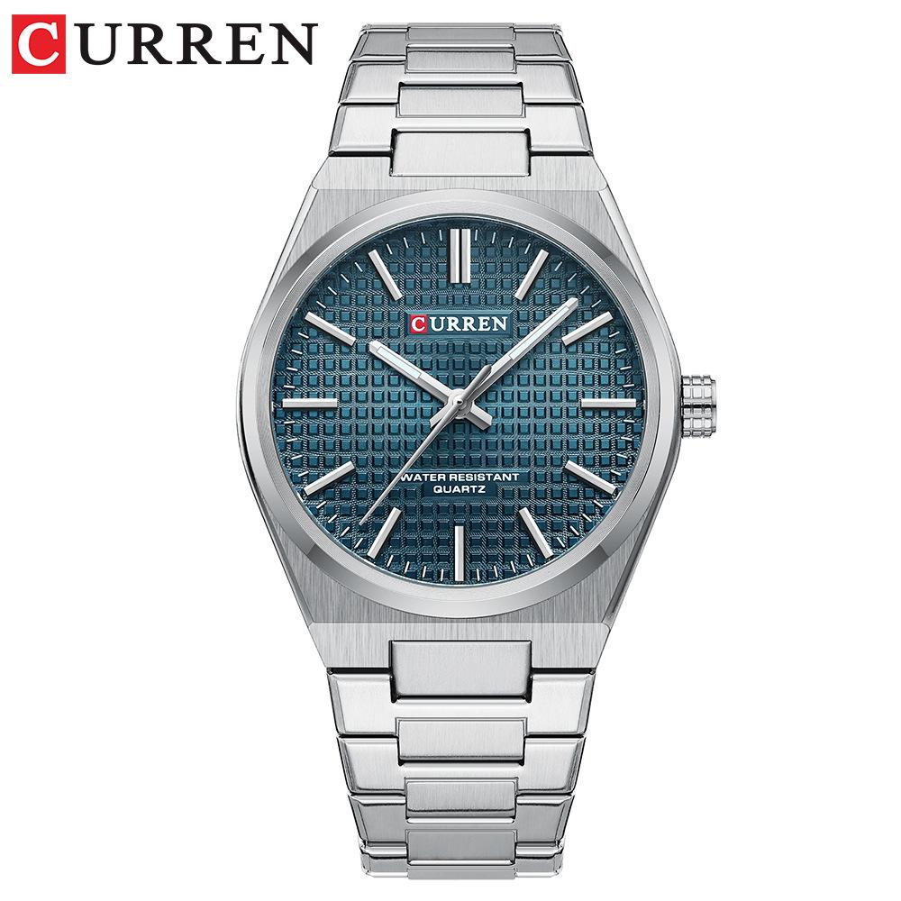 CURREN 8439 Quartz Watch Wristwatch Tough Silvery Gold Leisure Simple Business Stainless Steel Strap Wristwatch for Men Gift
