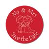 Darling Souvenir Round 45 Pieces Wedding Couple Save The Date Stickers Envelope Seals DIY Party Favor - Black