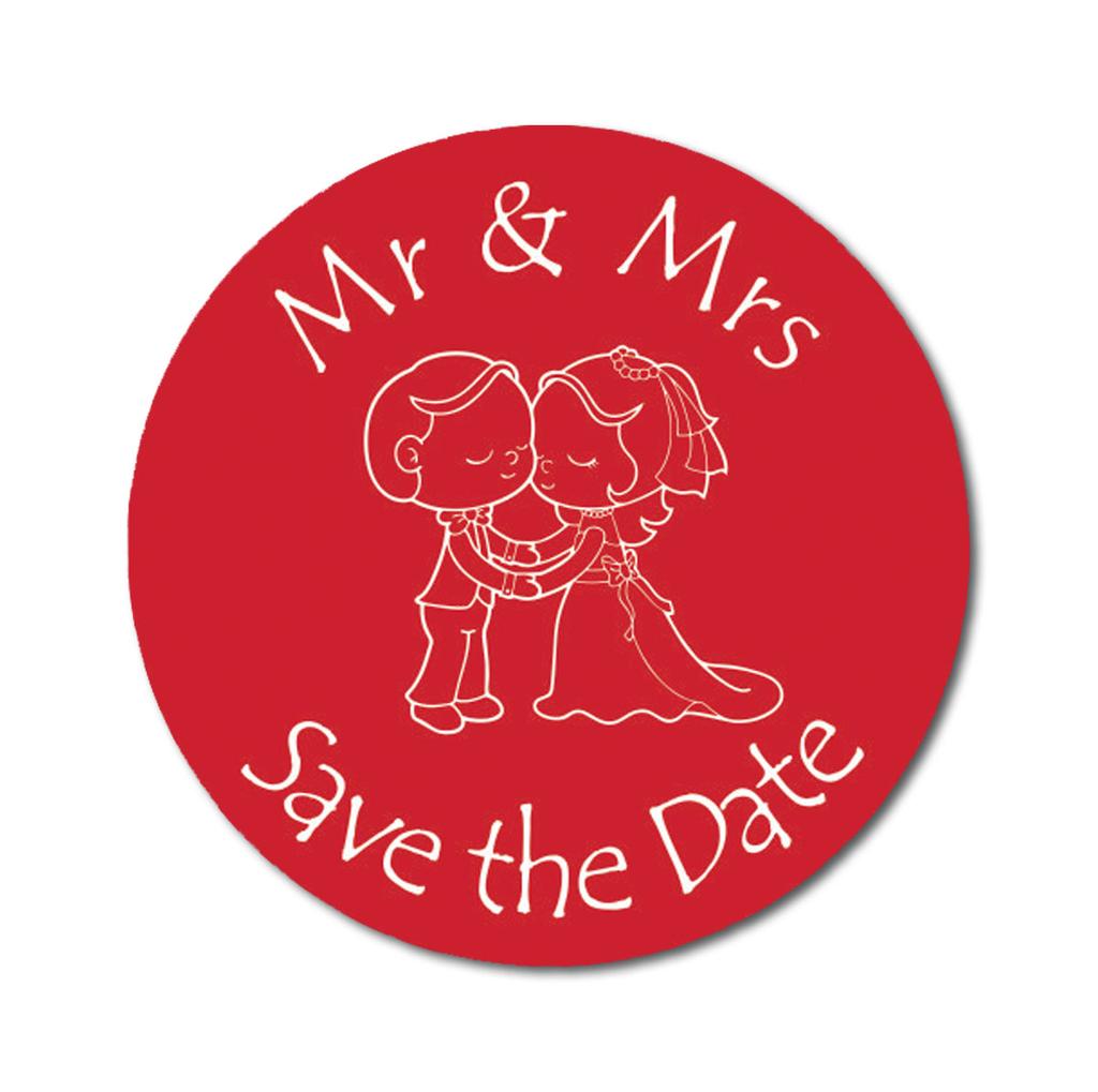 Darling Souvenir Round 45 Pieces Wedding Couple Save The Date Stickers Envelope Seals DIY Party Favor - Black