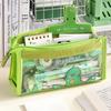 Cute Cartoon 6-layer Transparent Pencil Case Multi-functional Storage Stationery Box School Supplies Kawaii Stationery Bag 1pc