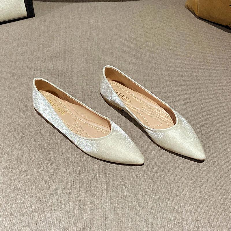 Fashion Flat Shoes for Women 2025 Spring Autumn Casual Pointed Toe Retro Casual Pointed Plus Size 41 42 43 Luxury Shoes Zapatos Mujer