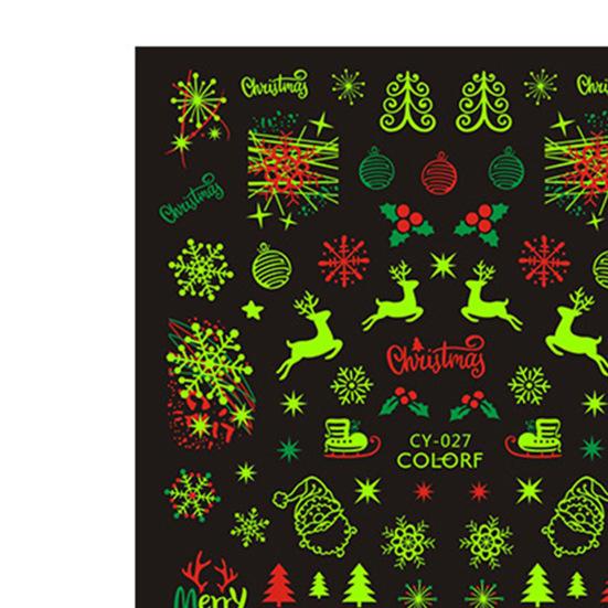 1 Sheet Nail Sticker Christmas Theme Design Long-Lasting Eco-Friendly Snowflakes Nail Polish Stickers