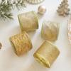 Mesh Yarn Christmas Tree Ribbon Gold Wire Edge Fabric Craft Ribbon  New Year