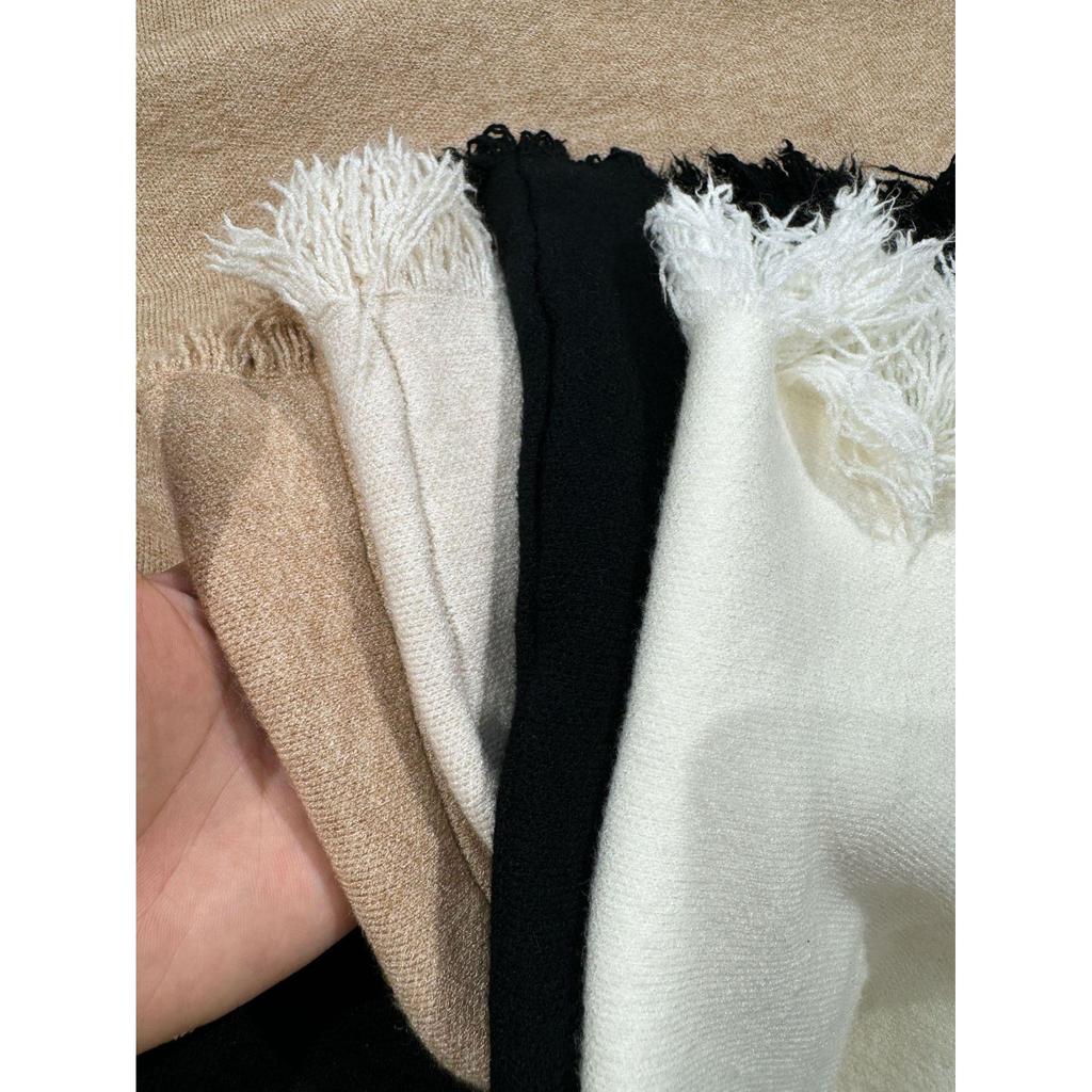 Qooth осень-зима вязаная элегантная юбка-труба для женщин с высокой талией и кисточками средней длины QT2507